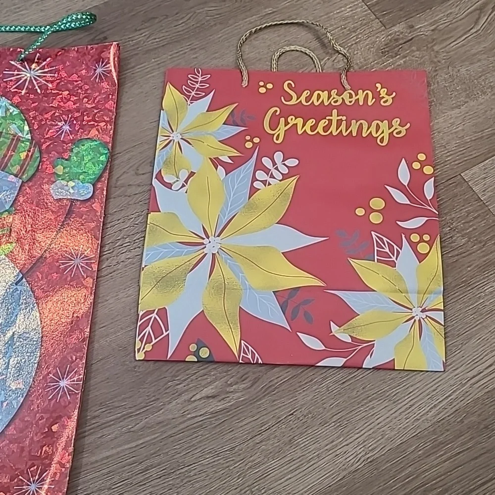 Large Santa Holiday Gift Bag Bundle